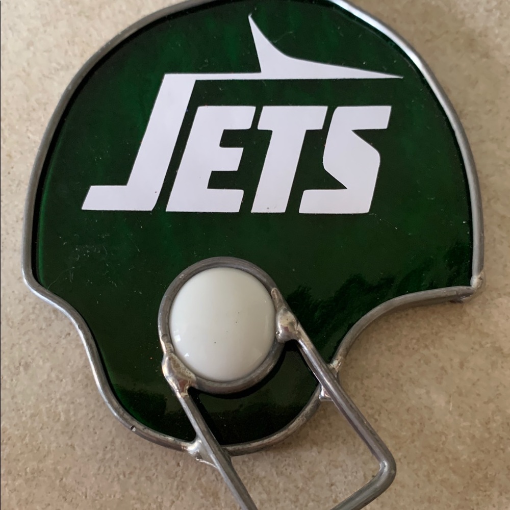 JETS HELMET STAIN GLASS DECORATIVE IRNAMENT